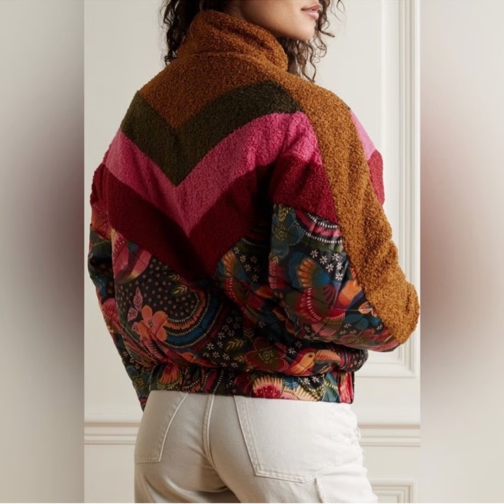 Farm Rio | Toucanfly Reversible Quilted Floral Bouclé Jacket | Sz XS - Picture 14 of 14